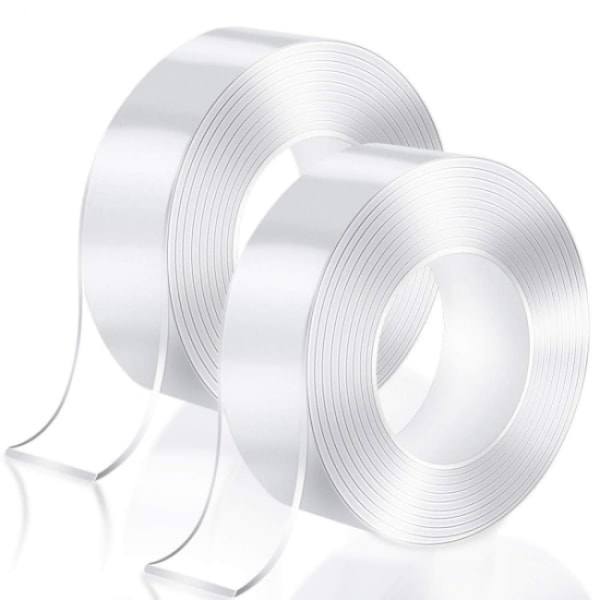 2 pakke 3M dobbeltklebende transparent nanotape, 2 cm