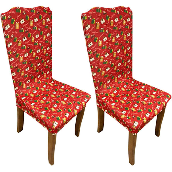2 st julmatstolsöverdrag - Set med 2 stretchstolar S