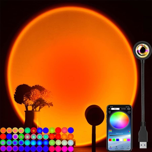 Smart APP Färg Solnedgångslampa Ledprojektor Heminredning Photog