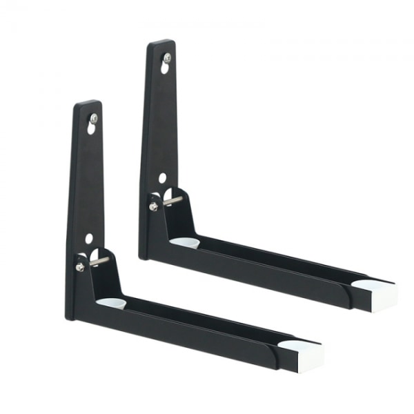 2pc Black Microwave Oven Wall Mount, Foldable and Retractable, St