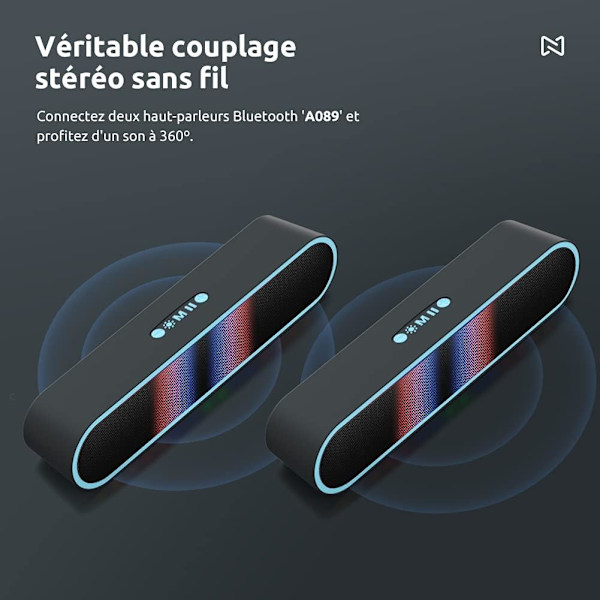 Bärbar Bluetooth-högtalare Trådlös högtalare med LED-ljus Hands-