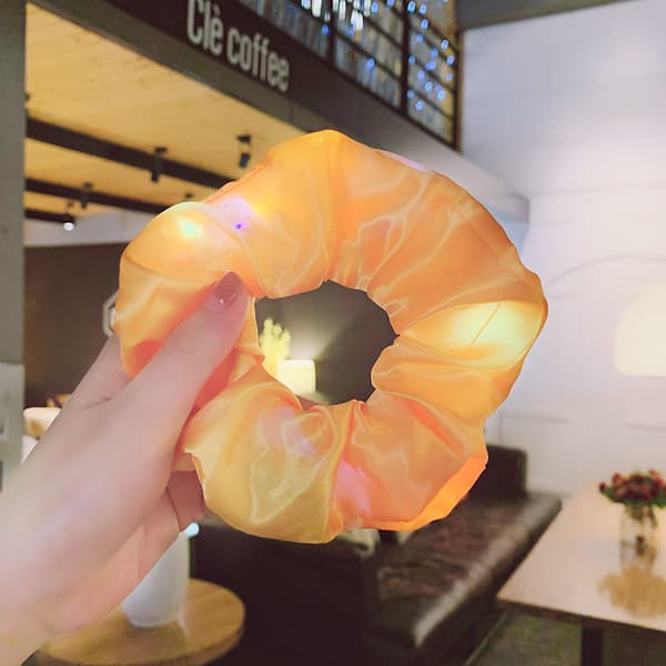 5 stk. LED lysende scrunchie lysende hårbånd, glødende