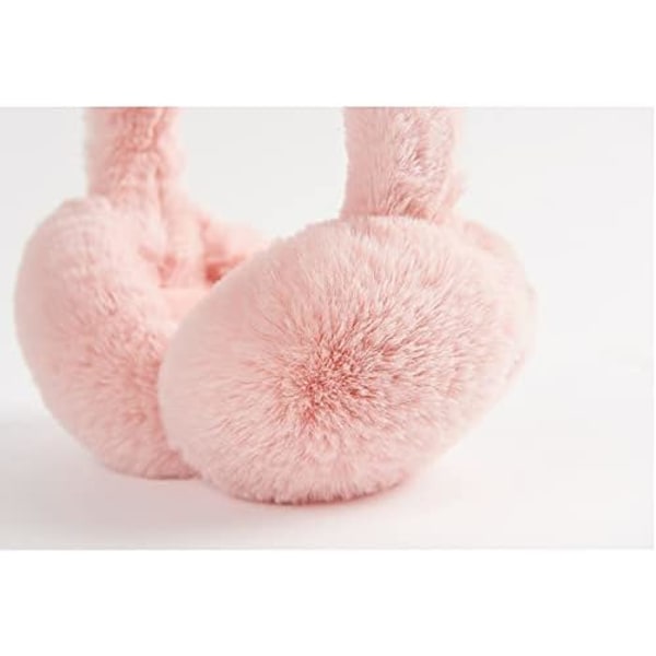 Kissa-vaaleanpunaiset Lasten karvaiset talvikuulosuojaimet Söpö Fox-pehmo tekoturkista kuulosuojaimet tytöille