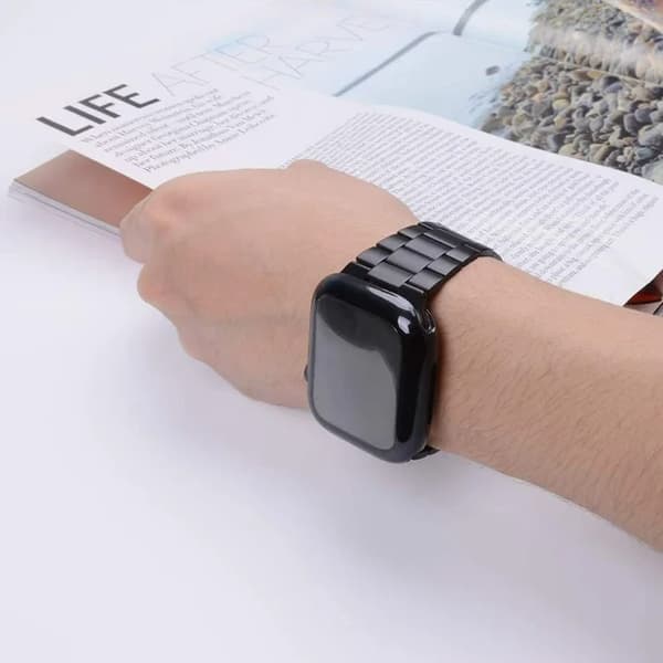 Blå, metall rustfritt stålrem kompatibel med Apple Watch str