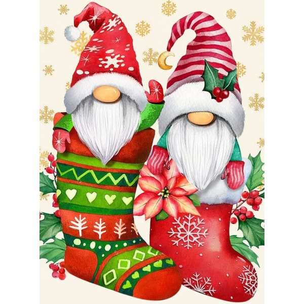 30x40cm Christmas Diamond Painting Kits for Adults, 5D Gnomes Dia