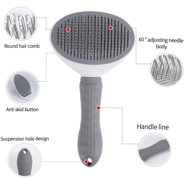 Kissan ja koiran harja, itsepuhdistuva hoitava hierontaharja, tehokas