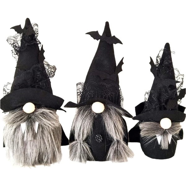 3 stk Halloween Gnome Doll Plysj ansiktsløs dukke med langt skjegg Hal