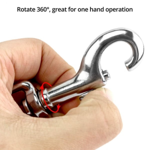 3pc-1/2 Swivel Loop Snap Hooks 2 Piece 316 Rustfritt Stål Enkelt