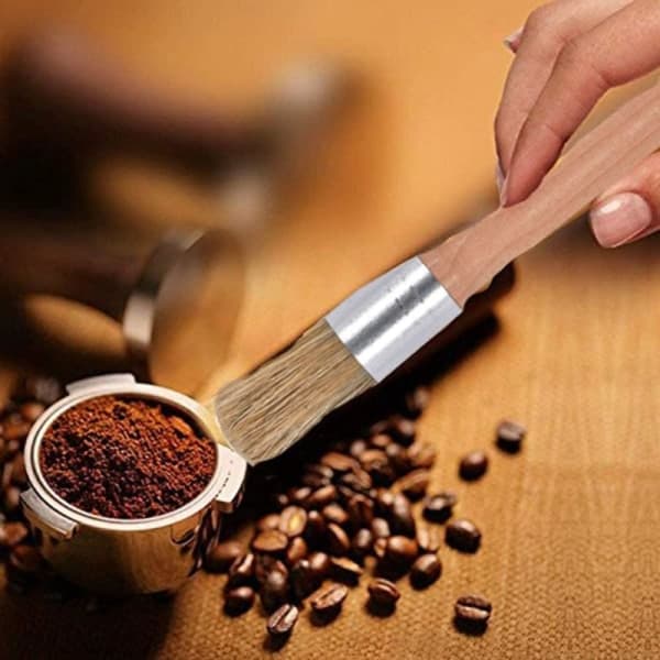 4-delad kaffemaskinsset kafferengöringsborste trä Cle