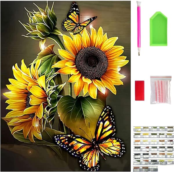 (48) 4 stk. DIY Diamantmaleri Julekit, 5D Jule Emb