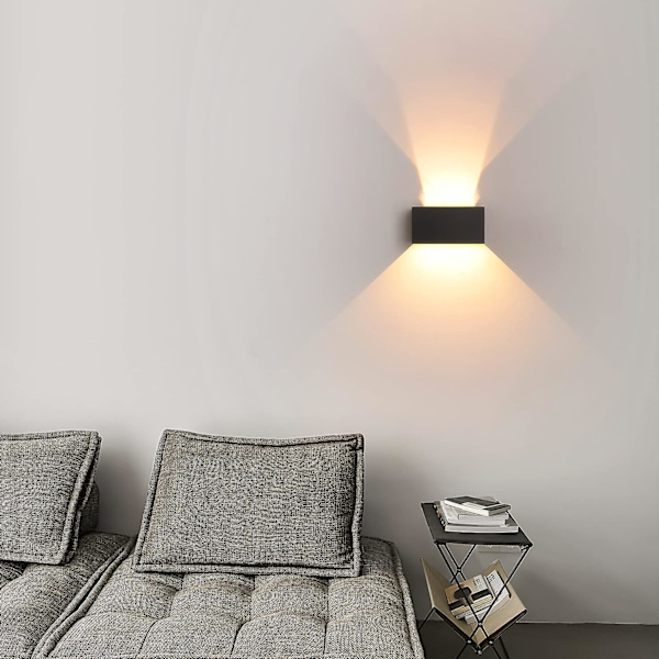 LED-vägglampa för inomhus/utomhusbruk, 12 W 3000 K varmvit vägglampa, läge