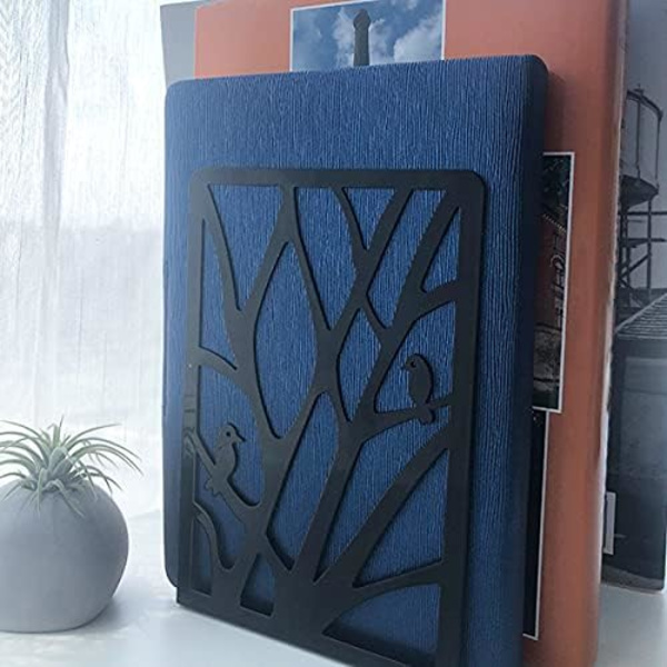 Set med 2 svarta (Fujiman) metallbokstöd Press Wedge Block Book Des