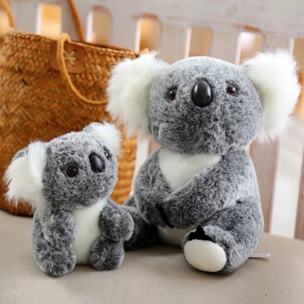 Koala plysjleke Myk Koalabjørn Mamma og Baby for Barn Jenter Dukke