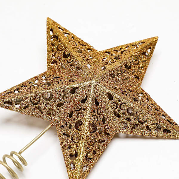 Sølvfarget juletretoppstjerne - 23 cm - Glitrende - Luksuriøs