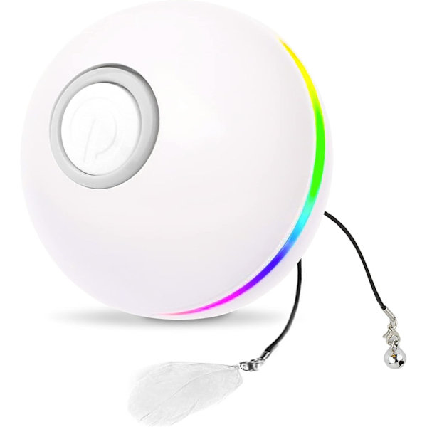 Katt leksak, katt boll 3 lägen LED ljus fjäder katt leksak USB uppladdningsbar