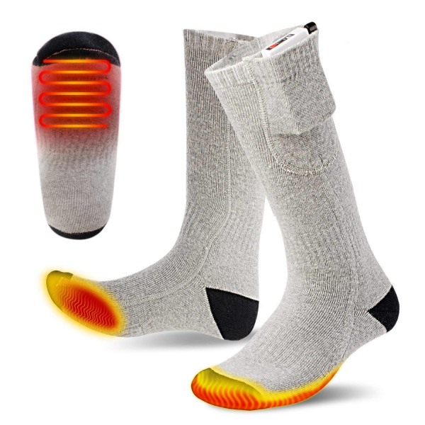 Oppvarmede sokker, termiske bomullssokker drevet av elektrisk batteri Wi