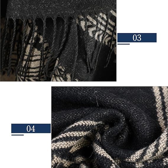 1 stk. Cape Sjal Elegant Varmt Firkantet Efterår og Vinter Kvinder Khaki