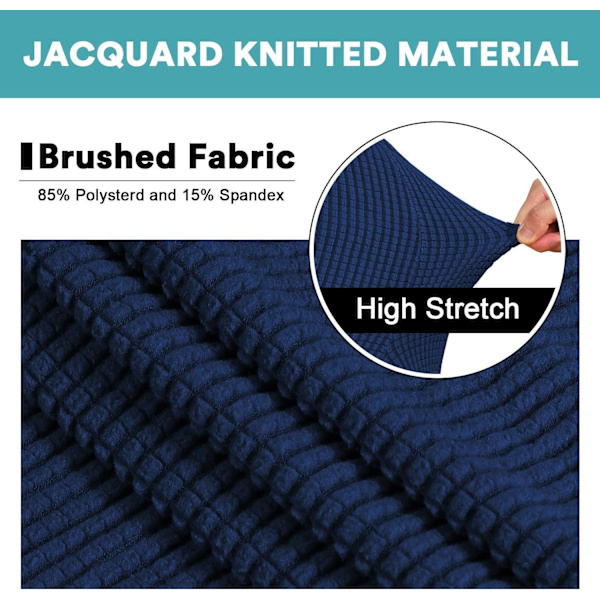 (1 Person, Marineblå)  Premium Lycra Jacquard Sofabetræk til Stue