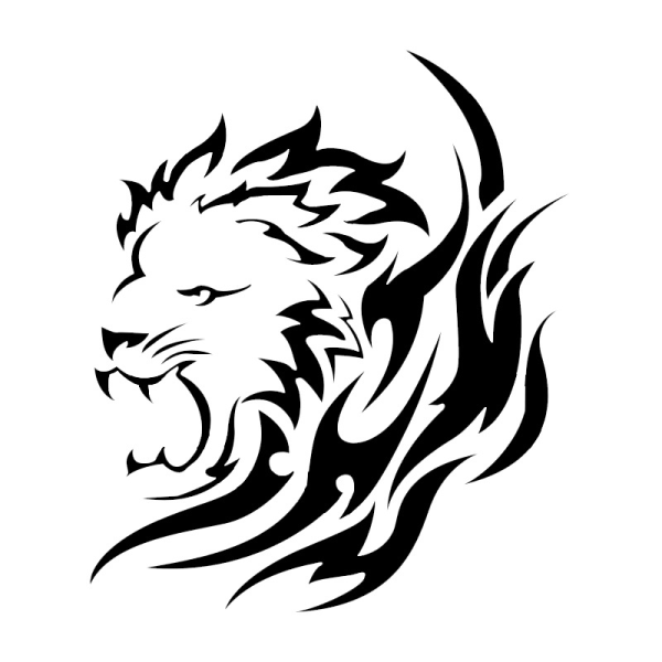 Simple dyreklistermærker Løvebilklistermærker Hult løvehoved reflekterer