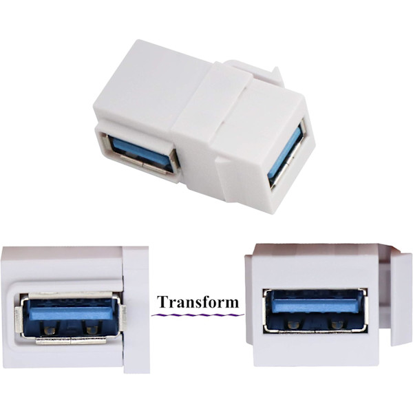 USB A 3.0 Keystone -liitin 90 asteen kulma USB 3.0 A naaras
