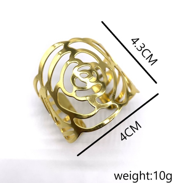 12 stk. Servietring, Servietring Metal Openwork Servietholder Flow