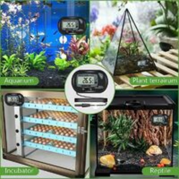 Digital LCD Aquarium Termometer med sugkoppar och vattentät