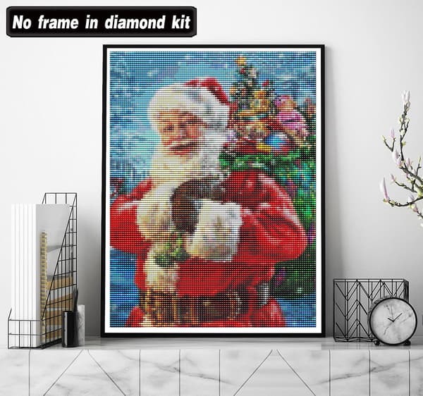 （1）DIY Diamantmaleri Julekit, 5D Julebroderi Di