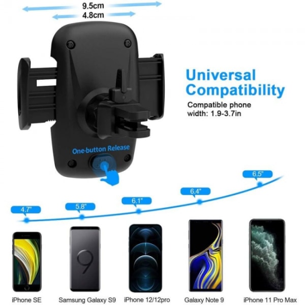 Biltelefonholder med luftventil, 360° rotation universel biltelefonholder