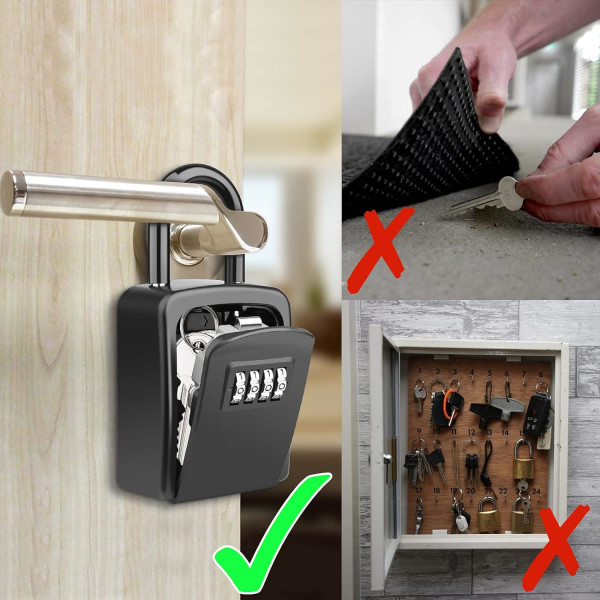 Nyckelskåp, [väderbeständig] Bärbar låsbox för nycklar utomhus med