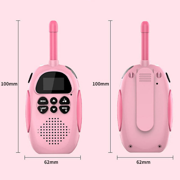 2 st blåa uppladdningsbara barnwalkie-talkies med FM-r