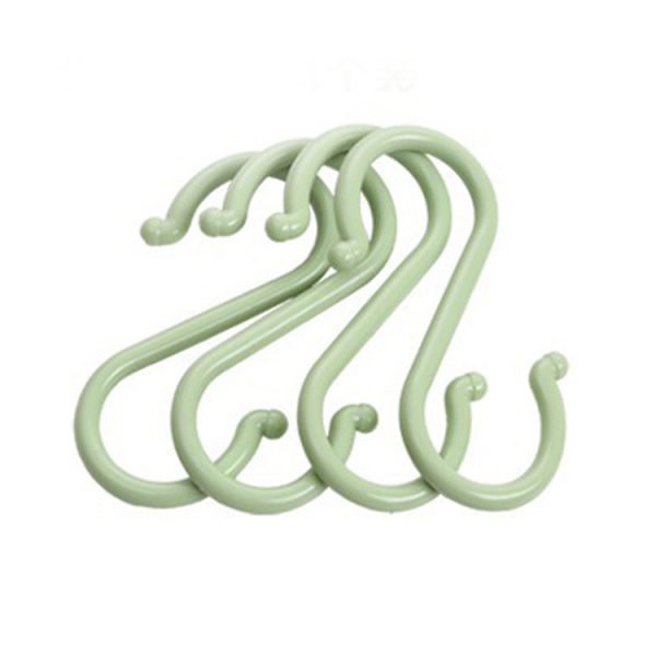 Grønne 16 plastik S-formede ophængskroge, 12 cm multifunktionskrog i S-form