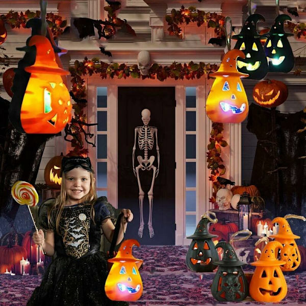 Halloween-koristeet Kannettava LED-kurpitsa ja kallolyhdyt Lepakko