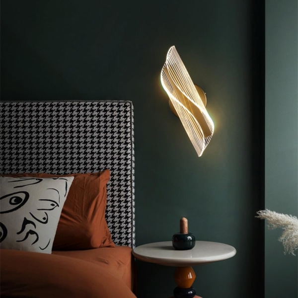 LED Indendørs Vægskinne, 12W Moderne Tricolor Vægslampe, Guld Alum