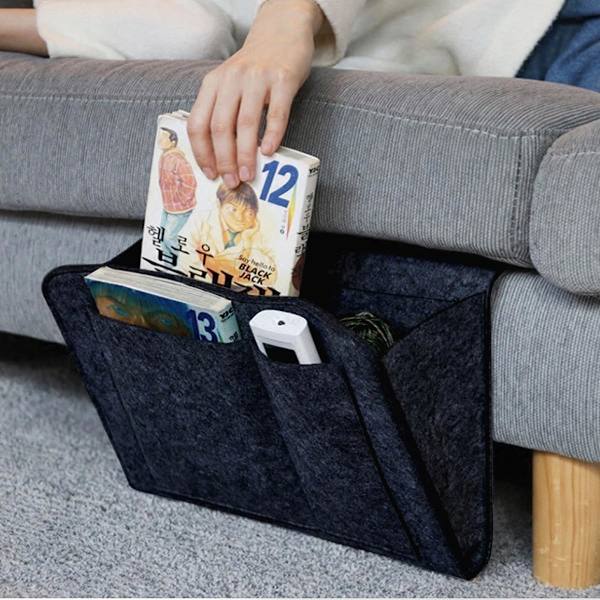 (Sort) Tom Sofa Bed Opbevaringspose, Filt Sengeside Opbevaringspose, Sof
