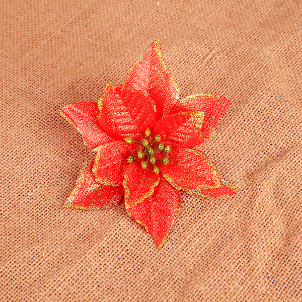 10 stk 15 cm Glitterfylte Fargerike Blomster Julertet Bryllup Dekor