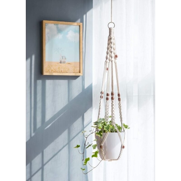 Macrame växt hängare hängande växtkruka hållare trädgård dekoration w