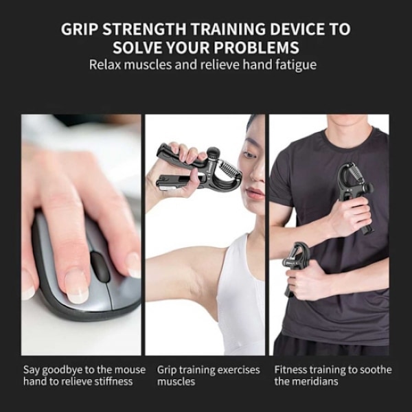 Justerbar handtränare för greppstyrka 5-60 kg Hand Grip svart
