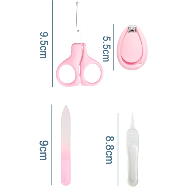 4-i-1 Baby Nagelklippare Set Grooming Kit Manikyr Set Inkluderar N