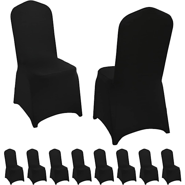 10-pack svarta stretchiga spandex-bröllopsstolar, universella