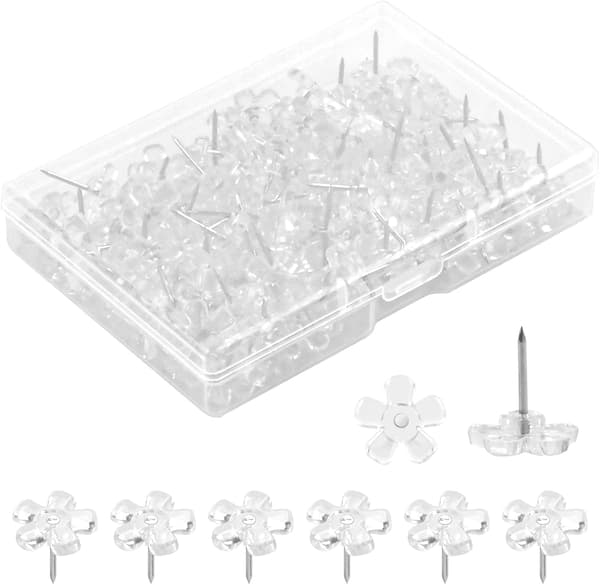 100 st transparenta tryckknappar, blomsternålar, dekorativa tryckknappar