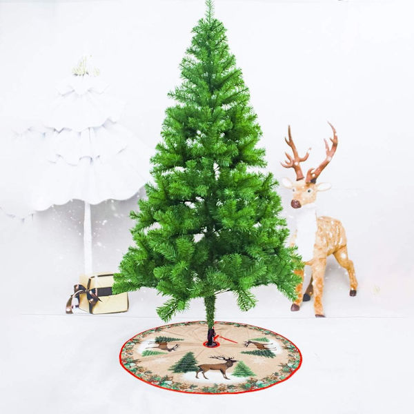 Rund konstgjord päls julgransskydd julgransmatta Merry Ch