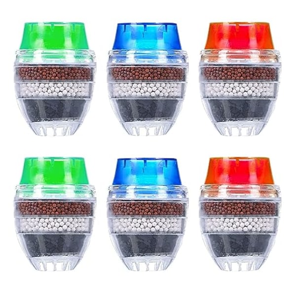 Vannfilter Aktivt Karbon Kran, 6 Stykker Mini Vannrenser