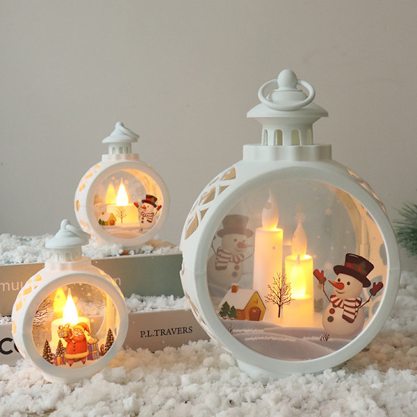 Julekule med LED, julemann 2-farget 2-delt LED li