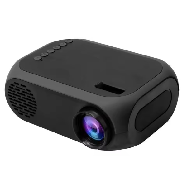 Sort, HD 1080P bærbar LED-projektor Mini Home Theater Lightwei