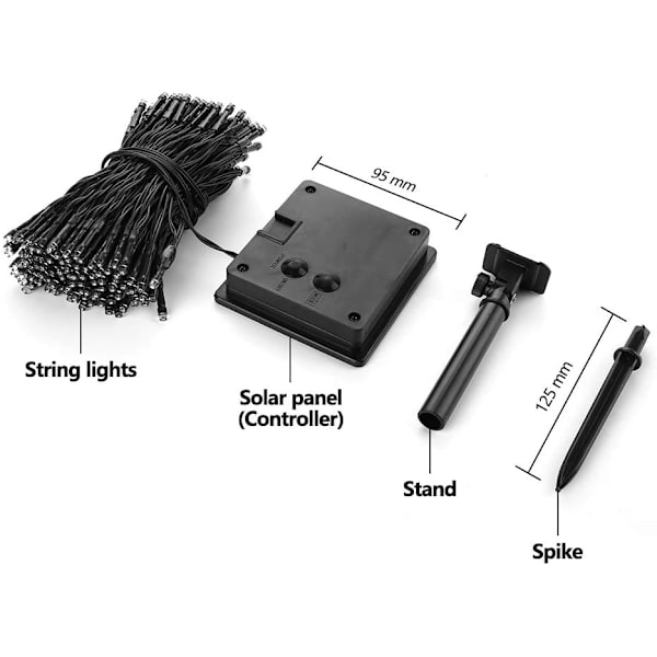Solcellslingor för utomhusbruk, 20M 200 LED solcellslingor inomhus