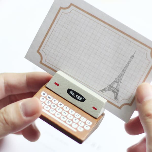 Imiteret printer visitkortholder, kaffe retro beskedholder