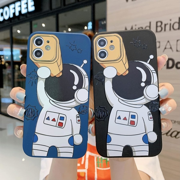 Söpö iPhone 14 -kotelo, hieno sarjakuva-astronautti-avaruus-tyyli