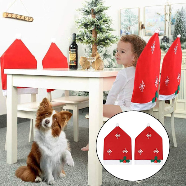 4 stycken julstolsöverdrag, julöverdragsdekoration gi