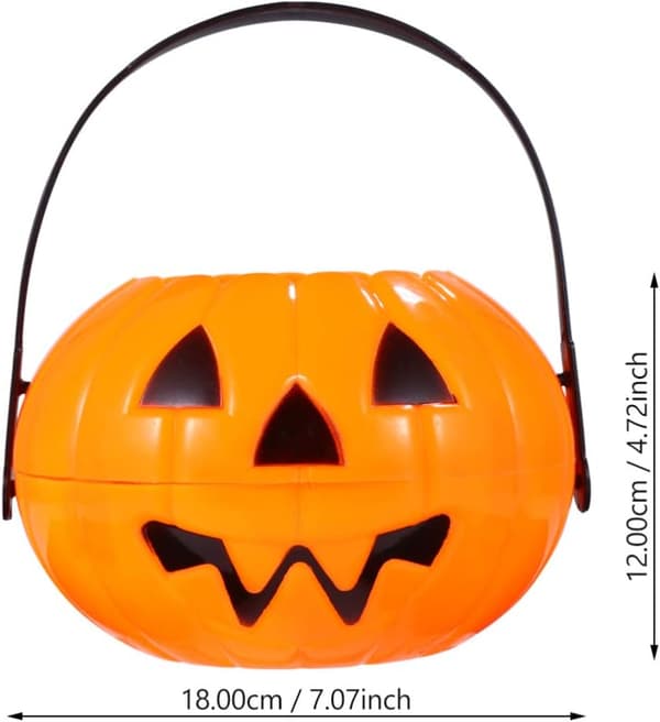 Sæt med 2 Halloween græskar spand slik spand Jack-O-Lantern Tri