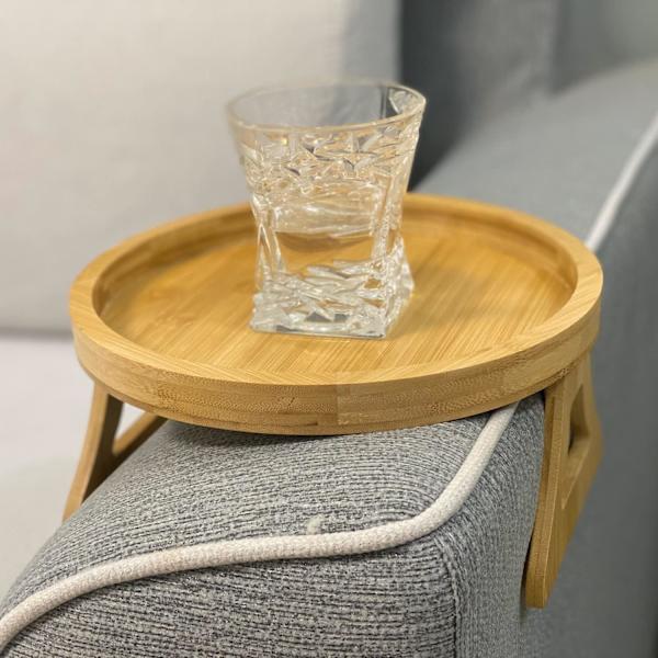 Sofabord til sofa, sofaarmlænsarrangør, træ sofaarmlæn